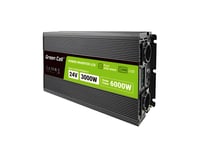 Green Cell PowerInverter LCD 24 V 3000W/60000W vehicle inverter with display - pure sine wave