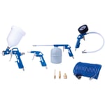 Scheppach - Kit de 8 accessoires pneumatiques - Pistolet à peinture et pistolet de nettoyage, manomètre, soufflette, tuyau spiralé et 3 embouts de