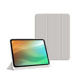 BXGH Étui pour iPad Pro 11" 2022 (4(^>e<^) génération)/2021 (3(^>e<^) génération) avec Porte-Stylo, Support à Trois Volets avec Dos en TPU Souple, Fonction Veille/réveil Automatique (Gris)