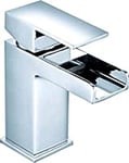 Bath Shower Mixer Waste Waterfall Double Lever Filler Faucet Chrome (Basin Mixer)