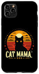Coque pour iPhone 11 Pro Max Chat noir Maman Mama Retro Wildlife Happy Mother's Day 2024