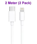 2 Pack 2 Meter Snabbladdning USB-C till Lightning iPhone Kabel