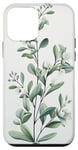 iPhone 12 mini Leaves Botanical Plant Line Art Sage Green Wildflower Floral Case