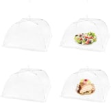 ilauke 4 Pack Pop Up Mesh Screen Food Cover, Reusable and Collapsible Outdoor Umbrella Food Cover Tents Keep Out Flies, Bugs, Mosquitoes(17/14 / 12 Inches)