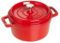 STAUB Cast Iron Roaster/Cocotte, Round, 20 cm, 2.24 L, Cherry Red