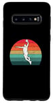 Coque pour Galaxy S10 Vintage Basketball Dunk Retro Sunset Colorful Dunking Bball
