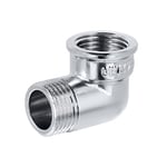 HYDROBIL Plumbing Fittings Water Pipe, BSP Fittings, Plumbing Joints and Connections, Chrome-Plated Brass Elbow 1/2" Female x 1/2" Male, 10 Bar, Max. Temp. 95°C, BSP Connector