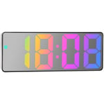 RéVeil NuméRique Affichage à éCran led Coloré Horloge de Bureau Moderne Horloges led pour la (ModèLe Black Shell-Mirror d)