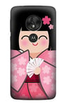 Japan Girl Hina Doll Kimono Sakura Case Cover For Motorola Moto G7 Power
