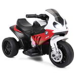 Barnmotorcykel med träningshjul 6 V elmotorcykel med musik 66 x 37 x 44,5 cm röd