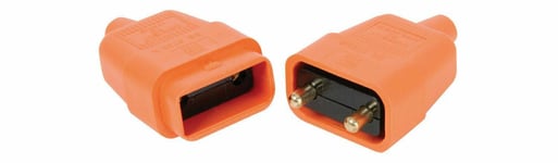 2 Pin Orange Rubber Plug and Socket Power Connector 10A In Line For Lawnmower