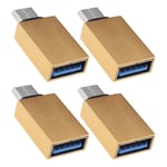 4x USB C to USB 3.0 Adapter Replacement Compatible with Macbook Pro 2020 Gold