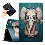 Bspring Amazon Fire 7 Tablet Case (Compatible with 2015&2017 Release) - Thinnest & Lightest Slim Shell PU Leather Protective Cover for Amazon Kindle Fire 7" Tablet, Elephant