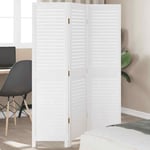 Room Divider 3 Panels Privacy Screen White Solid Wood Paulownia vidaXL