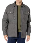 Dickies Men's Flex Duck Shirt Jacket Work Utility Outerwear, Slate, M