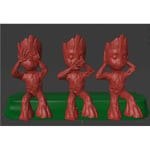 MakeIT Wonderful Three Wise Baby Groot From Guardian Of The Galaxy Multicolor S