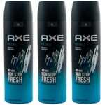Axe Ice Chill Deodorant Spray 3 X 200ml Deodorant Bodyspray XL-GRÖSSE