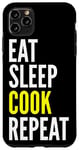 Coque pour iPhone 11 Pro Max Eat Sleep Cook Repeat - Chef Funny