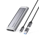 Orico M.2 NVME/NGFF USB-C/USB-A till USB-C 6Gbps/10Gbps diskenhet - grå
