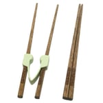 Chopstick Helper Training Chopstick Easy-to-Use Learning Chopsticks with 2 Pairs Wooden Chopstick for Beginner, Trainers or Learner