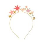 Têtière étoile scintillante rose et or | Accessoire bandeau en alliage pour anniversaire, fête de Zoom virtuel, Festival, nuit de feux d'artifice, déguisements, cadeau pour elle, enfants
