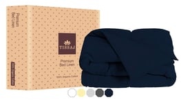 Superking Duvet Cover - Navy Blue - 100% Organic Cotton GOTS Certified - Duvet Covers for Duvet Inserts, Comforters, Weighted Blanket - 300TC Thread Count Finest Sateen Weave - Extra Long Staple