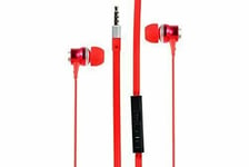 Metal Red 3.5mm Noise Isolating Supper Bass Plug In-Ear Earphones Headphones MIC