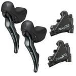 Shimano Tiagra ST-4720 Hydraulic Disc STI Levers & R4770 Flat Mount Brake Set - 10 Speed