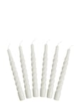 Kunstindustrien Twisted Candles, 6 Piece Box Vit