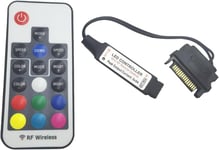 Mini contrôleur RVB DC12 V RF17 - Télécommande sans fil - Grand contrôleur RVB à 4 broches pour PC - Boîtier d'ordinateur - Éclairage LED 5050 (12 V 4 broches SATA)