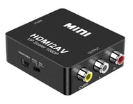 GLER HDMI to RCA, HDMI to AV Converter, Supporting PAL/NTSC with USB Cable, 1080P Mini RCA Composite CVBS Video Audio Converter for TV/PC/PS2/PS3/STB/Xbox/VHS/VCR/Blue-Ray/DVD Players