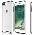 KHOMO iPhone 7 Plus Case Essence Ultra Slim Triple Layer Protection Bumper Case with Anti Scratch Transparent Back and Luxury Colors for New Apple iPhone 7 Plus - Silver
