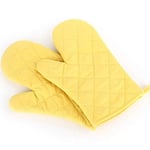 BBQ Gloves Microwave Oven Glove Insulated Kitchen Tool Baking Gloves Cotton Heat Resistant 1Pcs Non-slip Mitten (Color : Yellow)