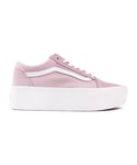 Vans Womens Old Skool Stacked Trainers - Pink Suede - Size UK 6