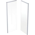 Contura Shower Showerama bakstycke, duschvägg, 80x90 cm, frostat glas, aluminiumprofil