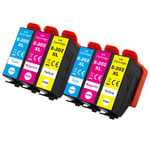 6 C/M/Y Printer Ink Cartridges XL for Epson Expression Photo XP-6000 & XP-6100