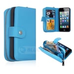 Apple iPhone 5/5S/SE(1st Gen) Zipper Wallet Case Light Blue