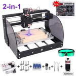 ZQALOVE CNC 3018 Pro Max Laser Engraver GRBL DIY 3Axis PBC Milling Laser Engraving Machine Wood Router Upgrade 3018 Pro With Offline (Color : 3000mw laser, Size : 3018P M With Offline)