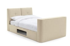 Argos Home Jakob Double TV Ottoman Fabric Bed Frame- Natural