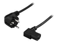 Deltaco - Strömkabel - Power Cee 7/7 Vinklad Till Power Iec 60320 C13 Vinklad - 3 M - Svart
