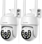 Codnida 3MP Security Camera Outdoor 2 Pack, IP CCTV Systems 2 Pack 