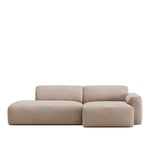 NO GA - Brick 2-Seater Chaise Lounge Open End Left - Shadow Beige