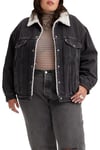 Levi's Women's Plus Size 90s Sherpa Trucker Jacket, Are You Afraid Of The Dark, 4XL