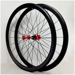 Road Bicycle Wheelset 700C, Double Wall MTB V-Brake Cycling Wheels 40mm Racing Bike Wheel 24 Hole 8/9/10/11/12 Speed