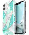 Vena MELANGE Marble Case Compatible With Apple iPhone 11 (6.1"-inch 2019), (Drop Proof Protection) Stylish Glitter Sparkle Bumper Case Cover - Teal