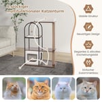 Skrapstolpe med kattgrotta 118cm kattträd med avtagbar kattsäng & boll & skrapmatta