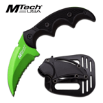 MTech - Taktisk Karambitstyle Kniv med Slire - Grønn