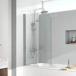 EMKE Paroi de douche pour baignoire 110 x 140 cm - Paroi de douche pliable - Pare-baignoire Nano - Revêtement facile à nettoyer