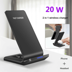 20W Wireless Charger Dock Fast Charging Stand 2in1 For Apple iPhone 12 13 Pro 14