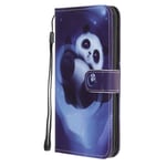 Samsung Galaxy A12 / M12 Case Flip Shockproof Leather Folio Book Wallet Case with Card Holder Stand Silicone Bumper Protector Cover for Samsung A12 / M12 Phone Case for Girls Women Men, Panda